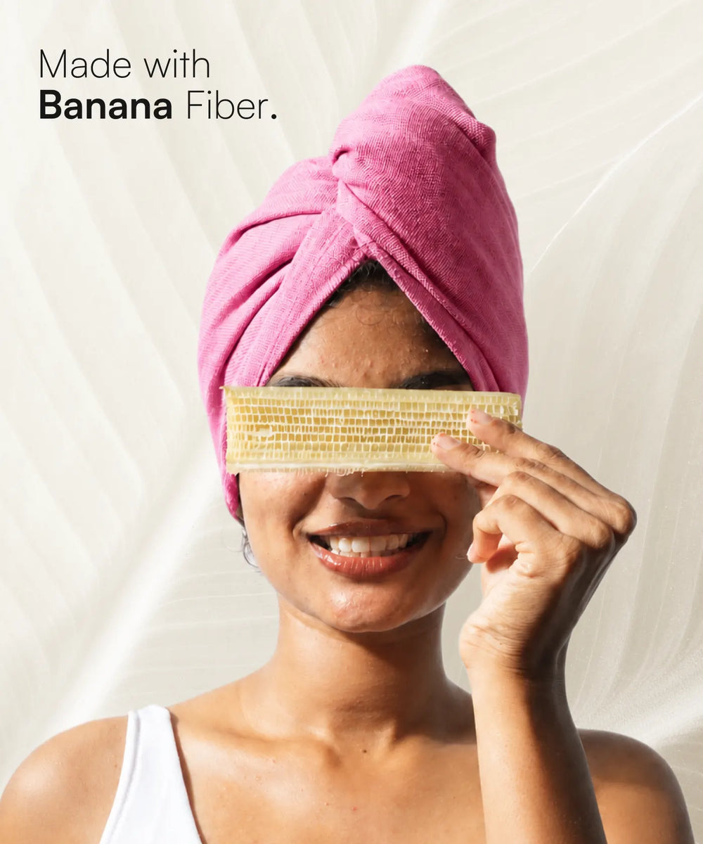 Banana Double Cloth Hair Towel | 330 GSM | 25cm x 65cm x 5 cm