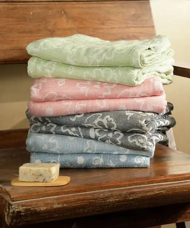 Banana Jacquard Floral Bath Towel | 75 X 150 cm - Pack of 8