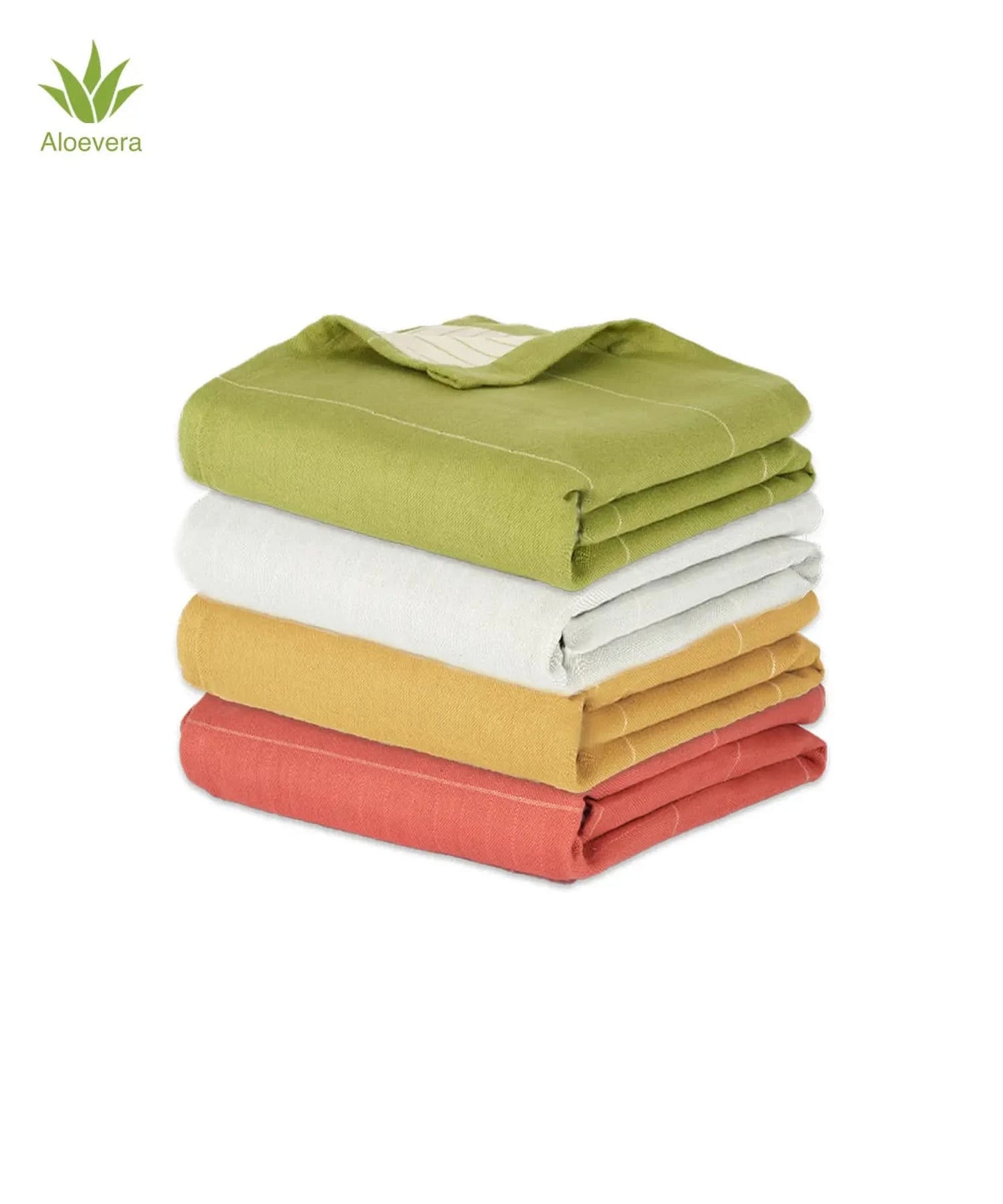 Aluvera Double Cloth Bath Towel | 75 X 150 cm - Pack of 4