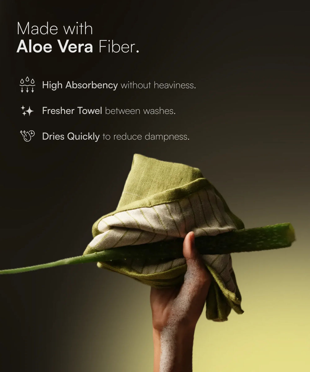 Aluvera Double Cloth Hand Towel - 330 GSM , 40 X 60 cm - Pack of 2
