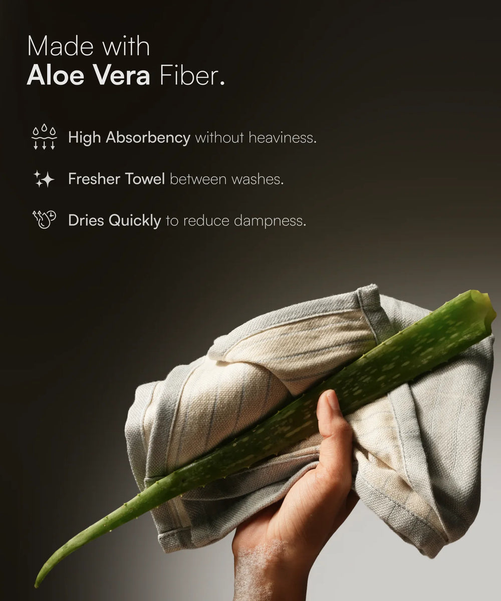 Aluvera Double Cloth Hand Towel - 330 GSM , 40 X 60 cm - Pack of 2