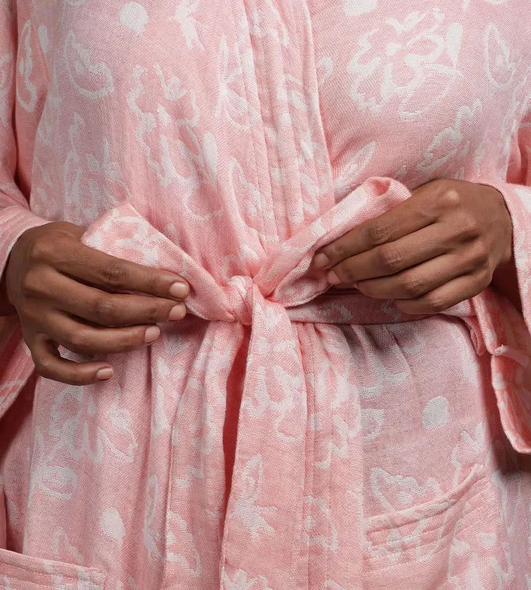 Banana Jacquard Floral Bathrobe