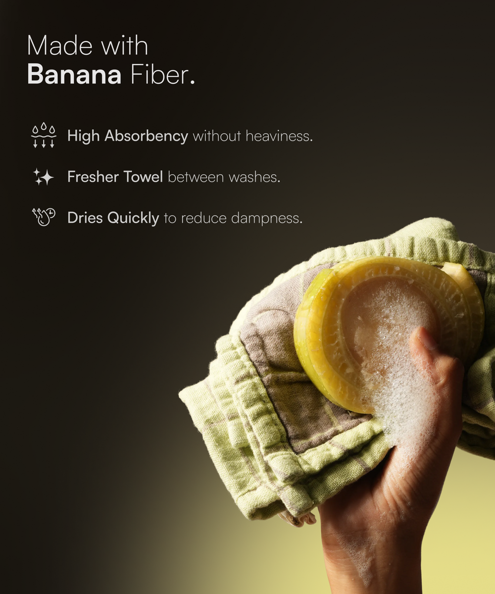 Banana Double Cloth Face Towel | 330 GSM | 30x30 cm | Pack of 2