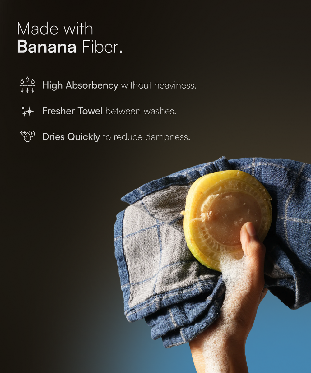 Banana Double Cloth Face Towel | 330 GSM | 30x30 cm | Pack of 2