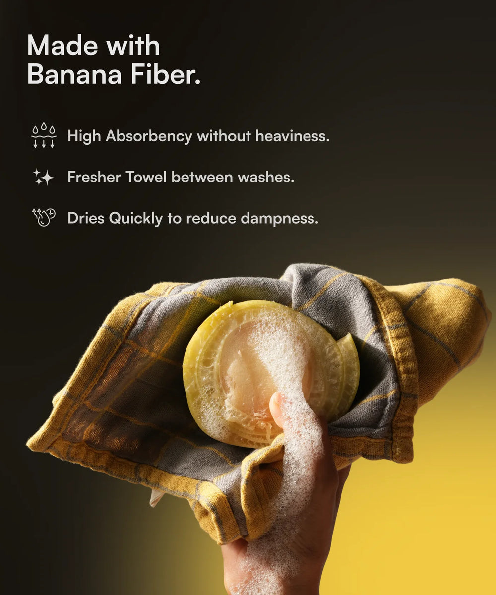 Banana Double Cloth Hand Towel | 330 GSM | 40 x 60 cm | Pack of 2