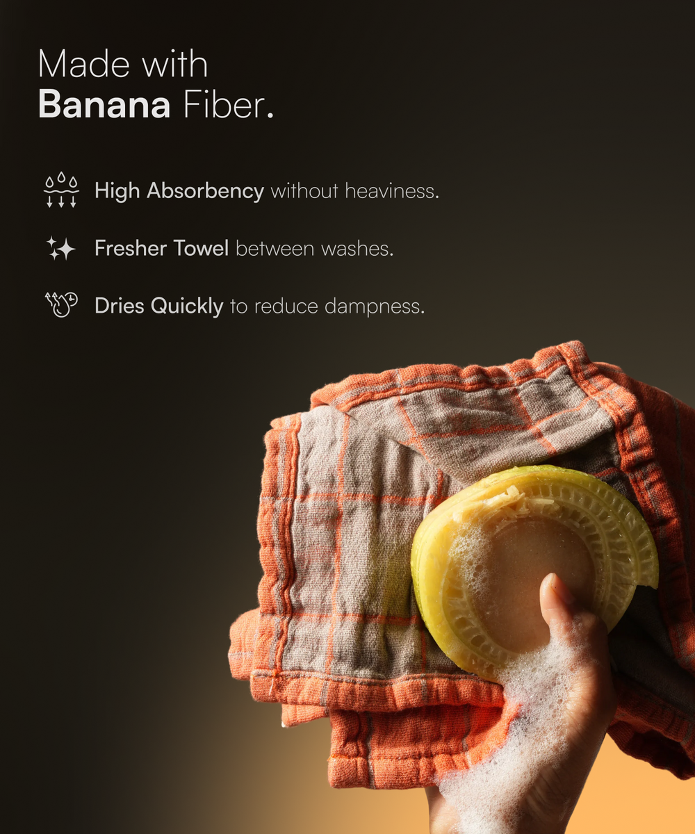 Banana Double Cloth Face Towel | 330 GSM | 30x30 cm | Pack of 2