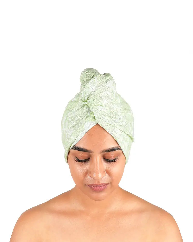 Banana Jacquard Floral Hair Towel | 350GSM | 25cm x 65cm x 5 cm