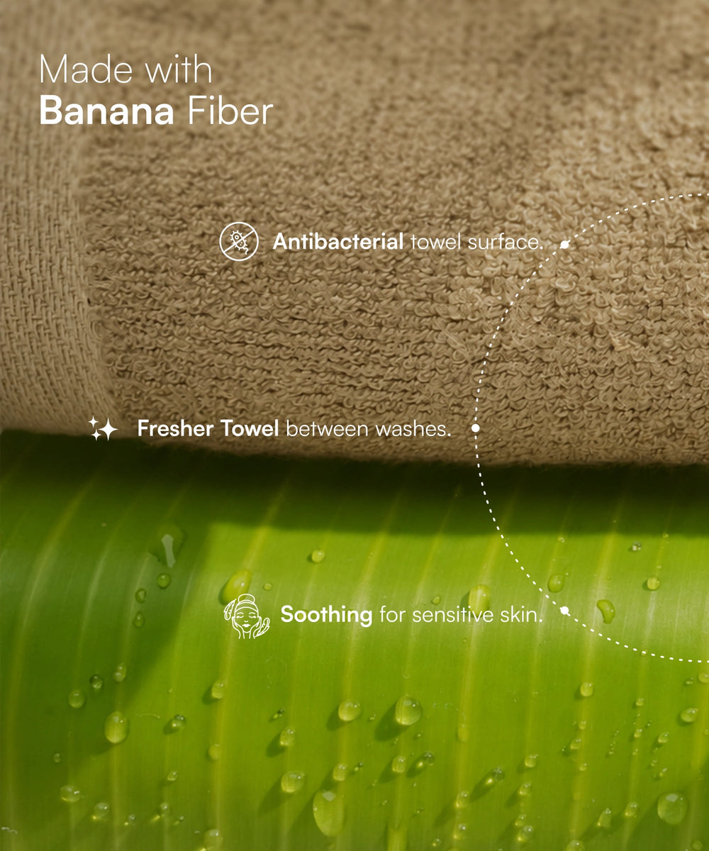 Banana Super Light Weight Terry Hand Towels | 400 GSM | 40 x 60 cm | Pack of 2