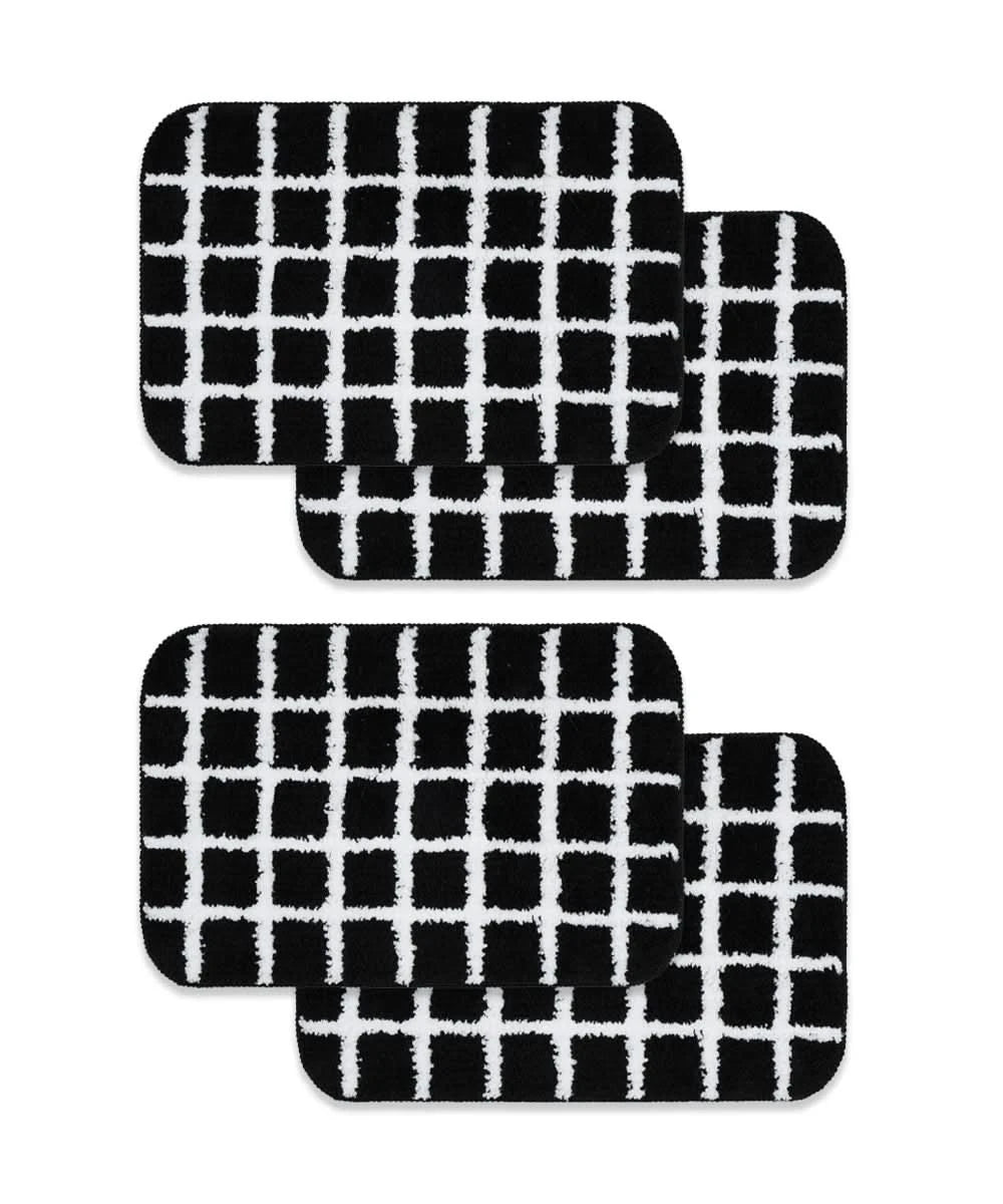 Checkered Bath Mat Pack of 4