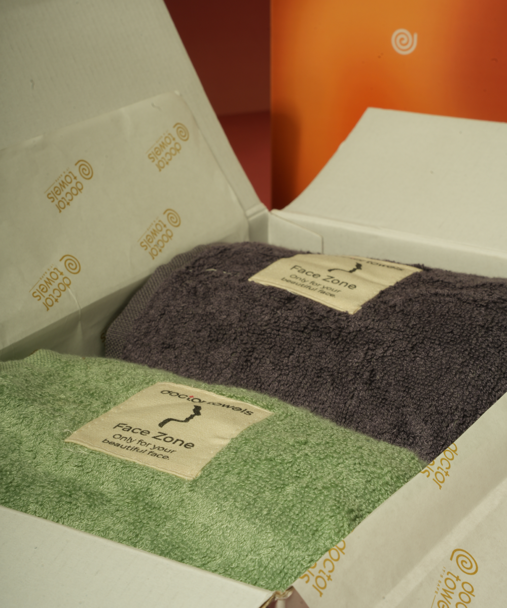 Banana Superlight Terry Bath Towels | 400 GSM | 75 x 150 cm | Set of 2 | Shadow Grey + Sage Green