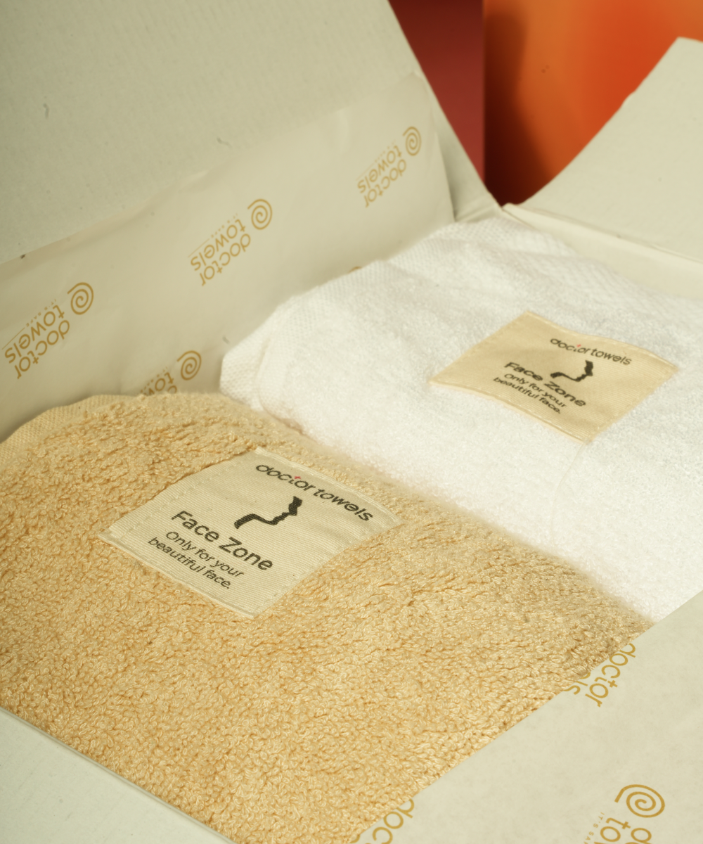 Banana Superlight Terry Bath Towels | 400 GSM | 75 x 150 cm | Set of 2 | Biscotti Beige + Simply White