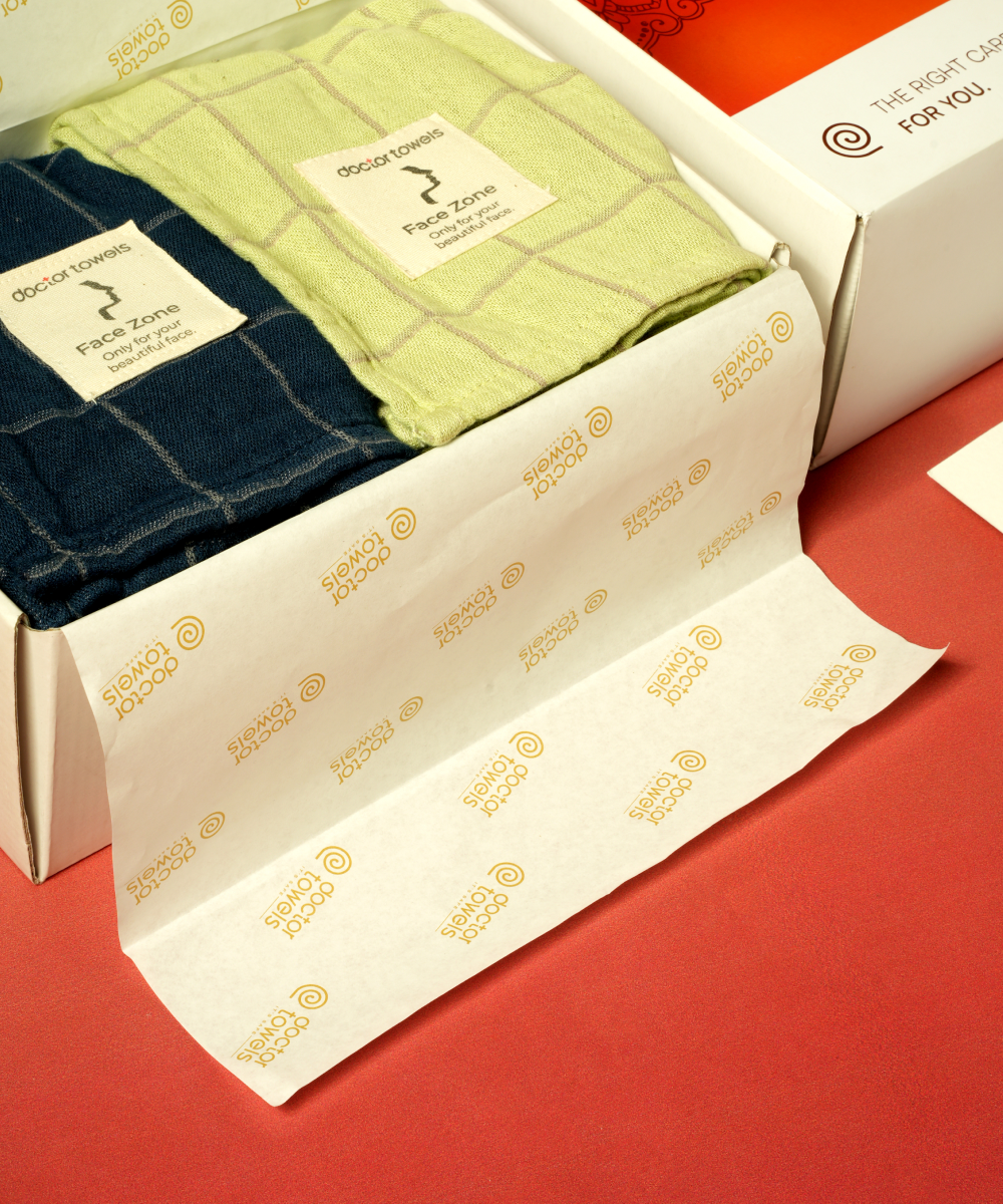Banana Double Cloth Bath Towels | 330 GSM | 75 x 150 cm | Set of 2 - French Blue + Candy Green