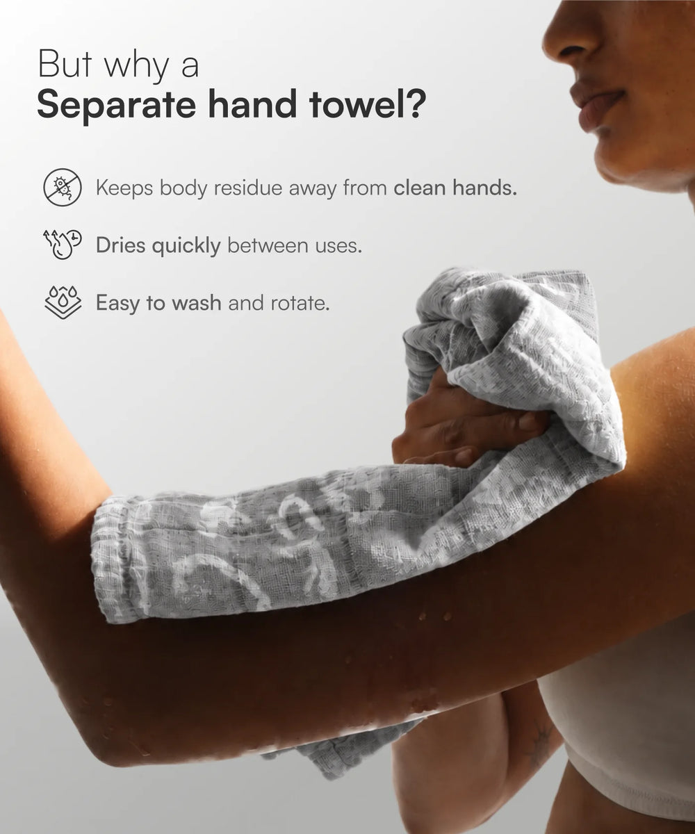 Banana Jacquard Floral Hand Towel Pack of 2 | 210 GSM | 40x60 cm | Pack of 2