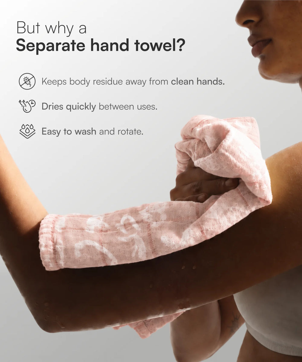 Banana Jacquard Floral Hand Towel Pack of 2 | 210 GSM | 40x60 cm | Pack of 2
