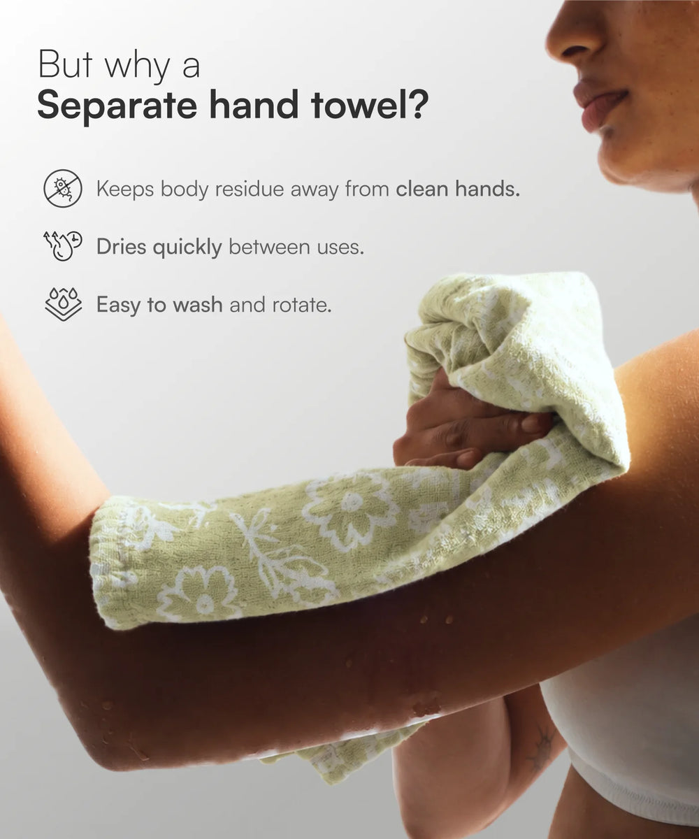 Banana Jacquard Floral Hand Towel Pack of 2 | 210 GSM | 40x60 cm | Pack of 2
