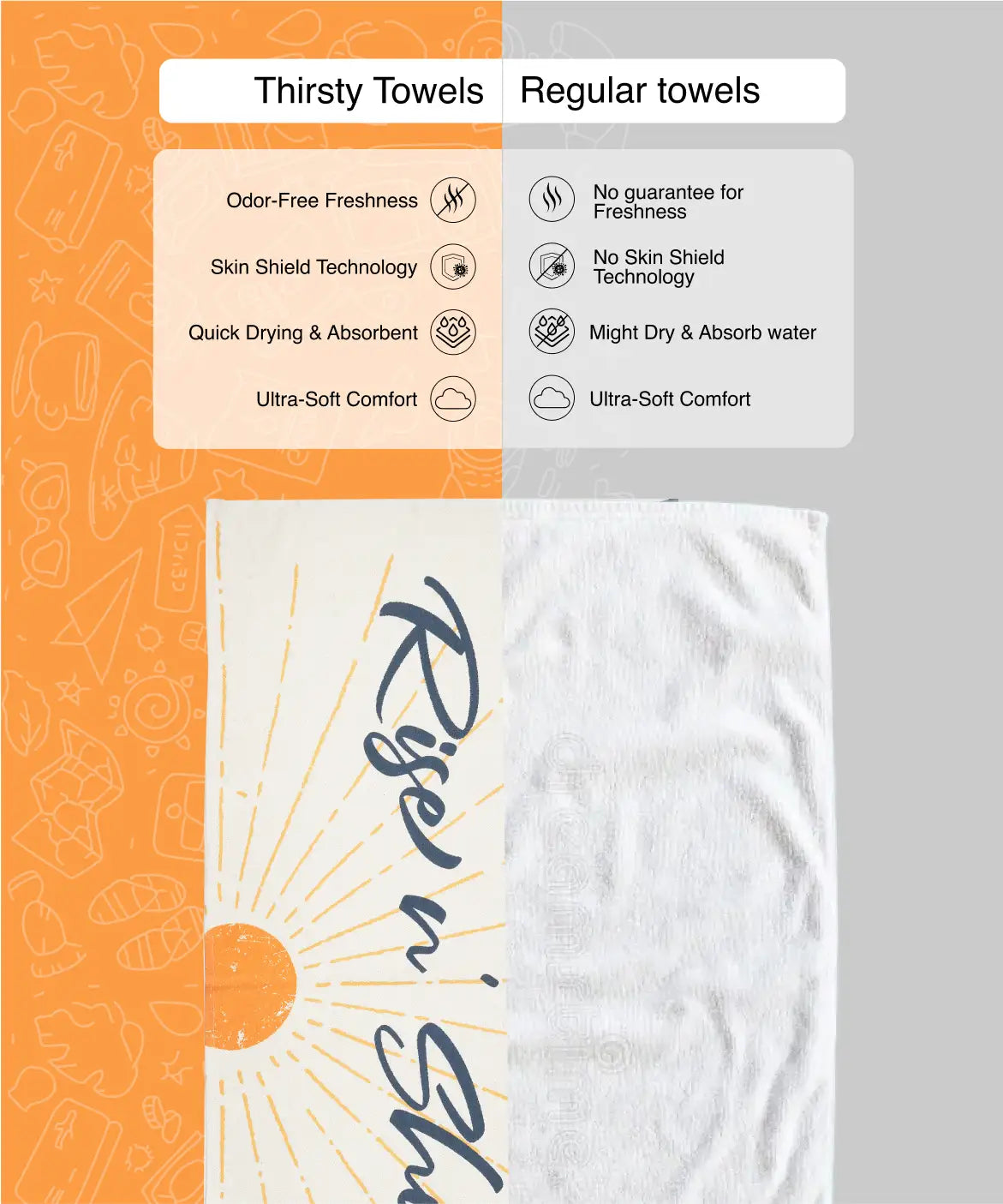 Rise N'Shine Bamboo Bath Towel | 200 GSM | 70 X 140 cm