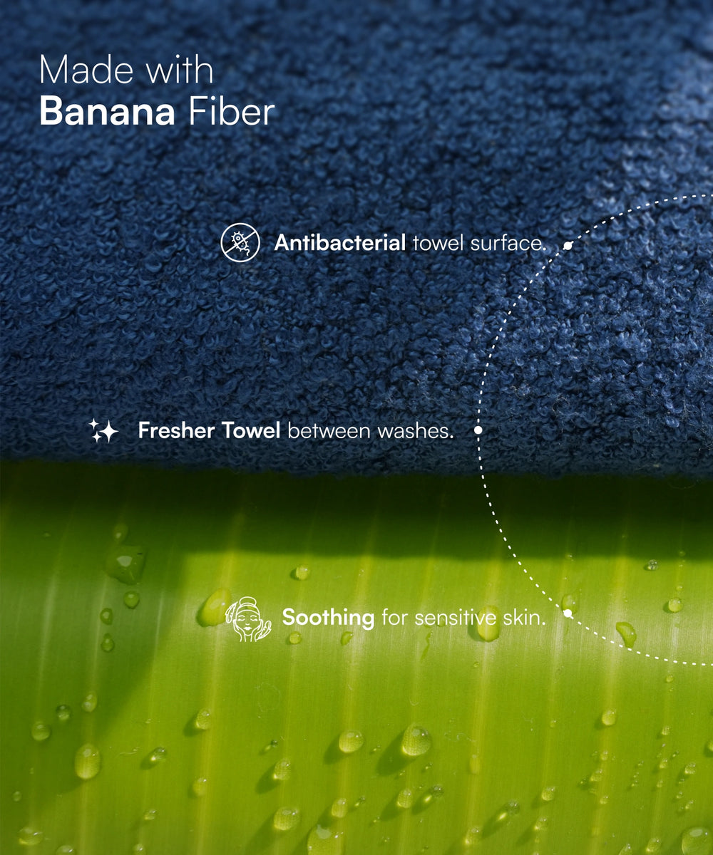 Banana Super Light Weight Terry Hand Towels | 400 GSM | 40 x 60 cm | Pack of 2