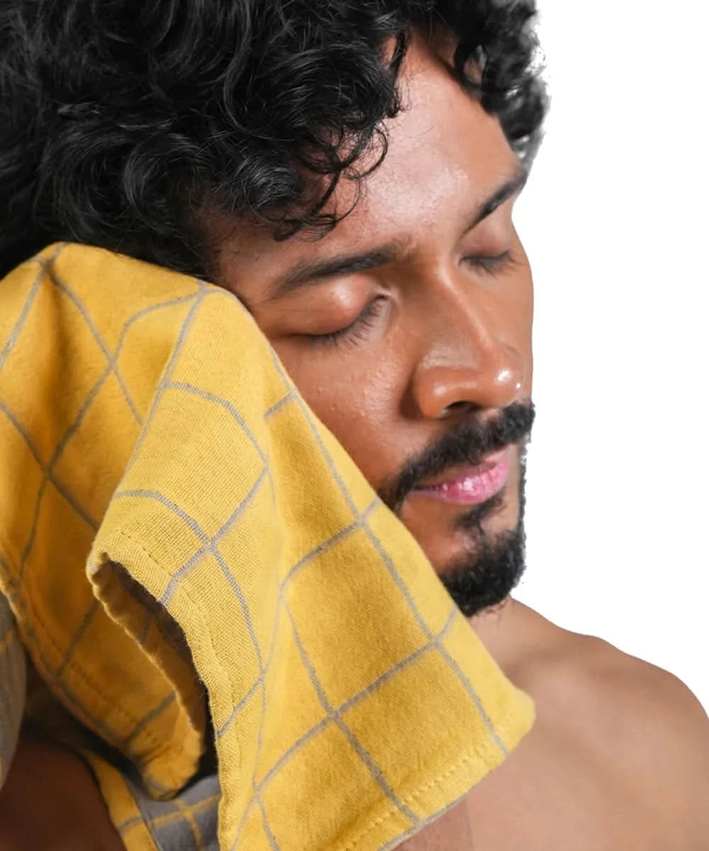 Banana Double Cloth Face Assorted Towel |30 X 30 cm | 330 GSM - Pack of 4
