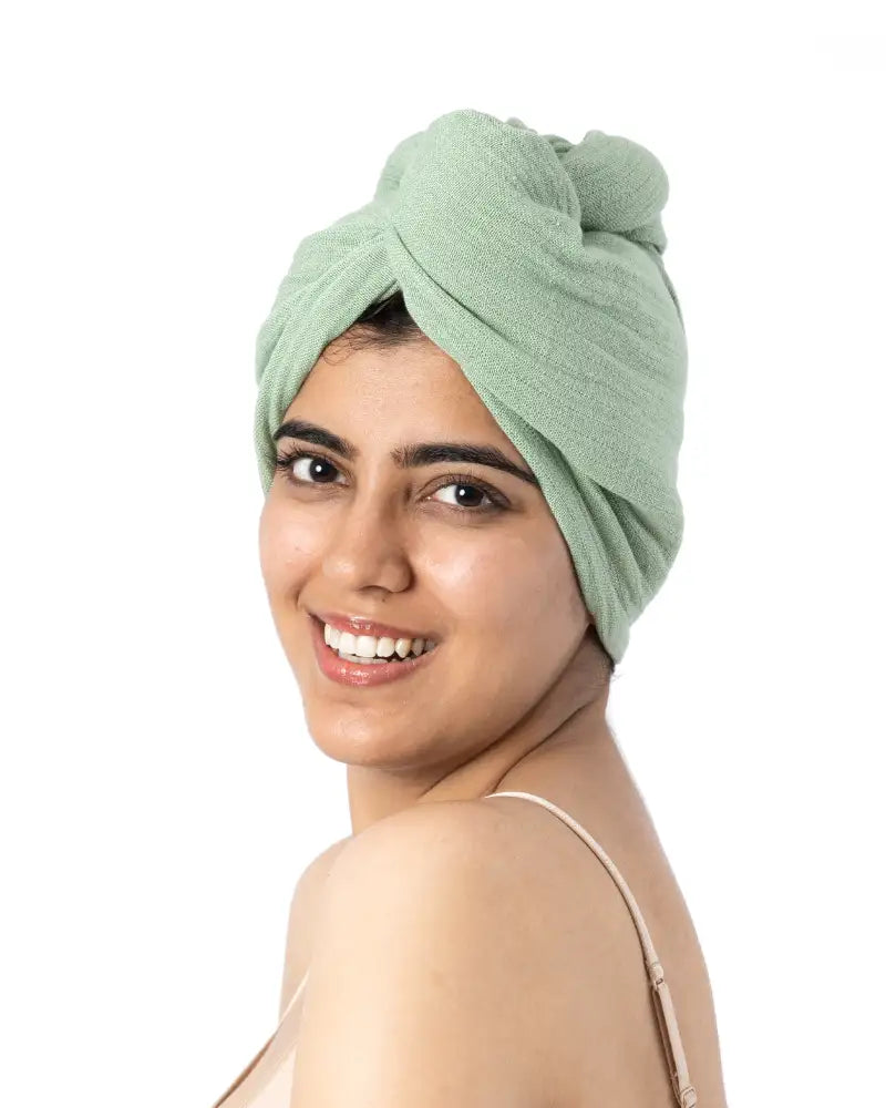 Banana Double Cloth Hair Towel | 350 GSM | 25cm x 65cm x 5 cm