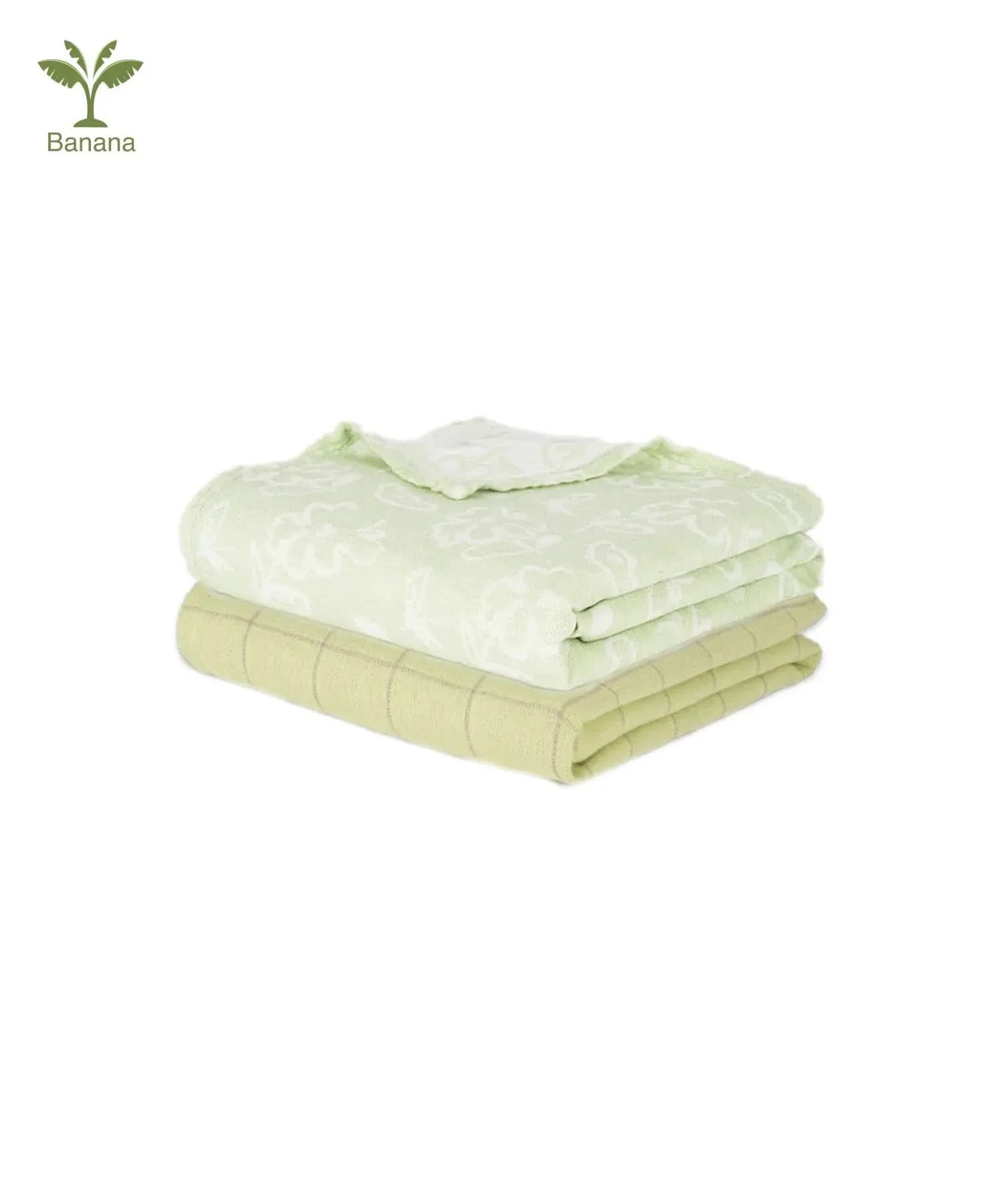 Best of Banana Bath Towel Pack of 2 - Green Combo | 75 x 150 cm