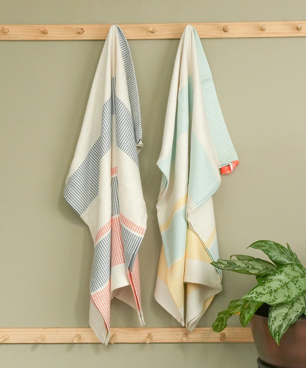 Bamboo Dobby Bath Towels | 70 x 140 cm | Pack of 2