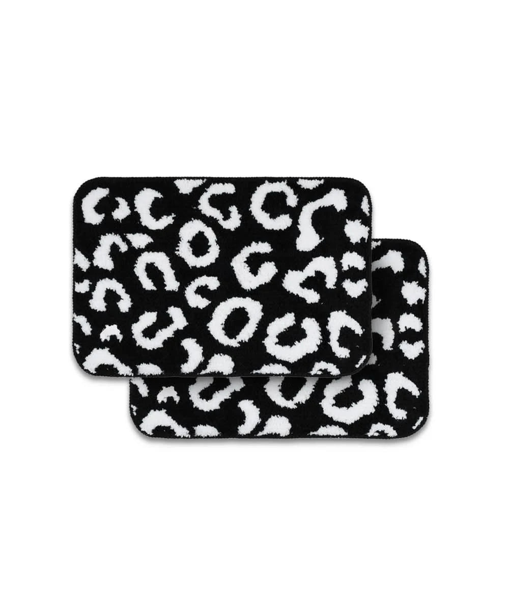 Tiger Print Bath Mat | Black Color | Pack of 2