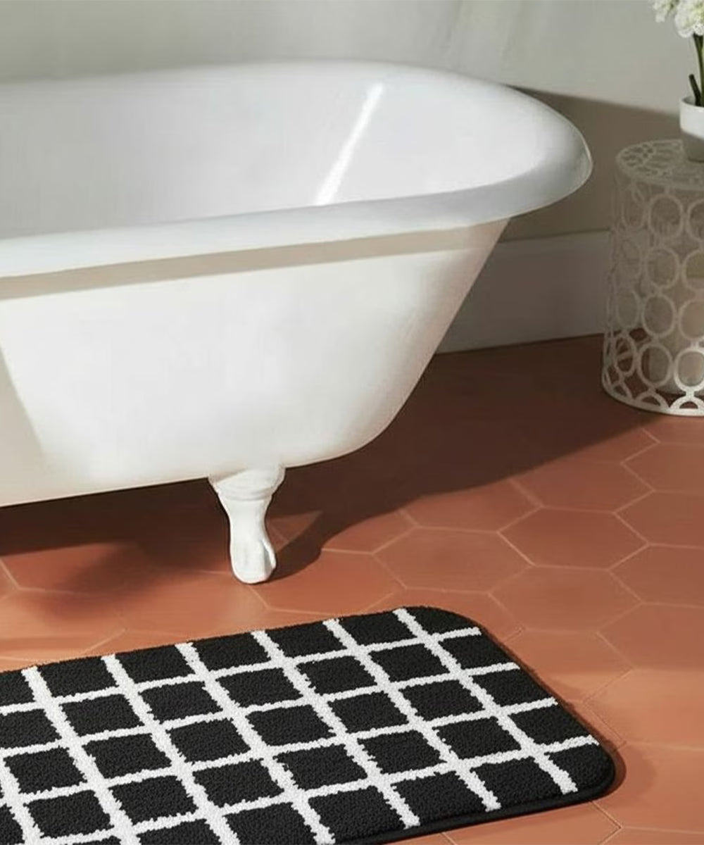 Checkered Bath Mat Pack of 2