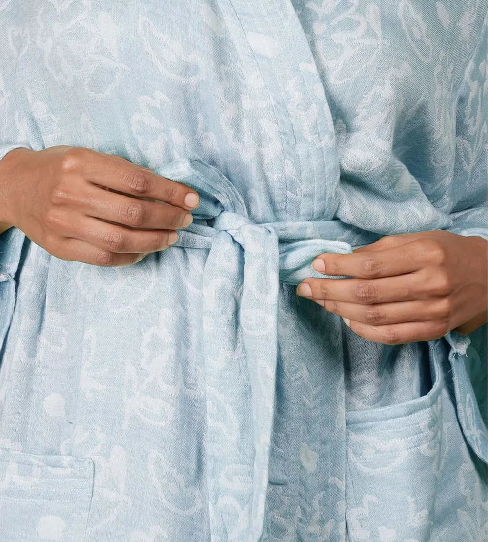 Banana Jacquard Floral Bathrobe