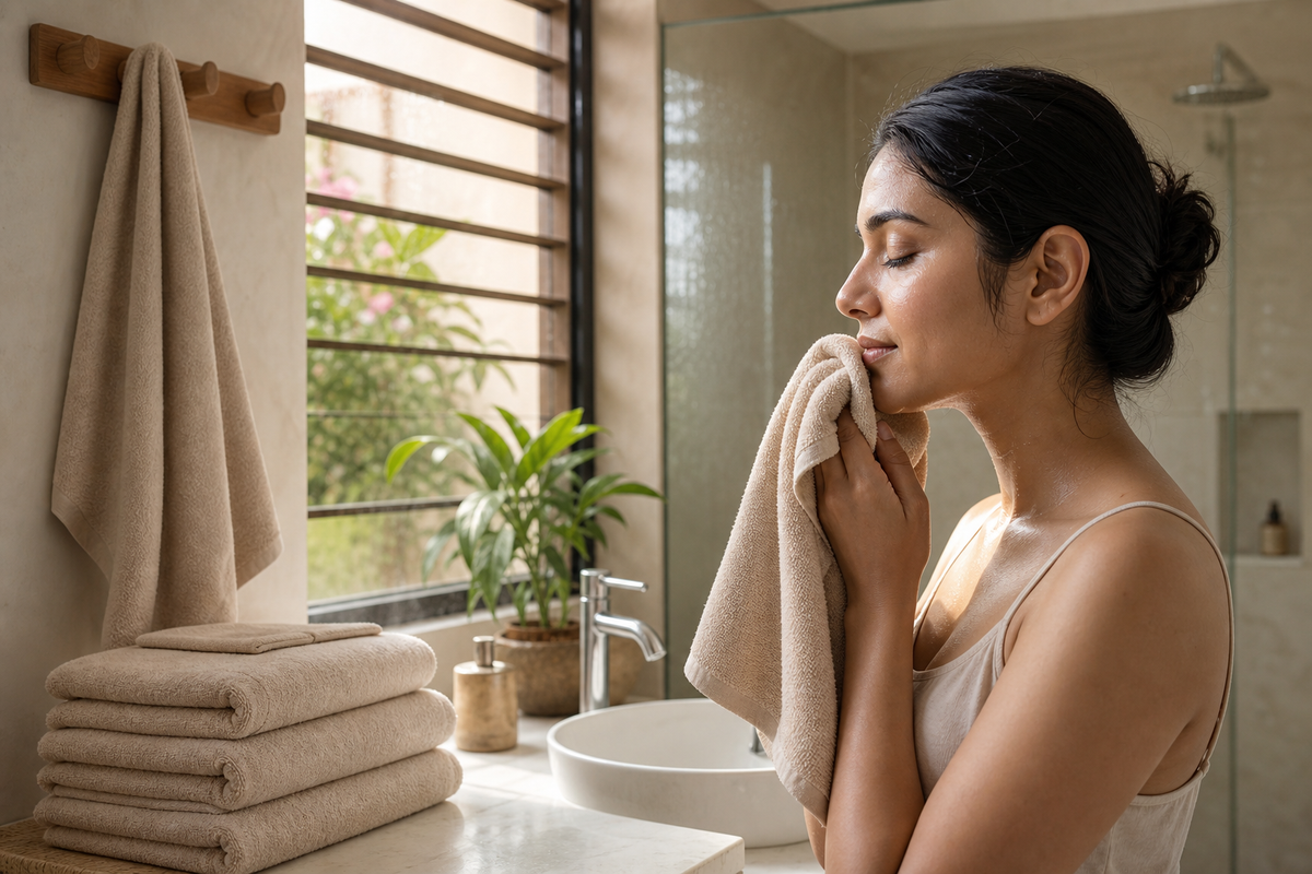 Bamboo Towel in India: What Actually Changes in Humidity, Drying Time, and Face Contact cover image