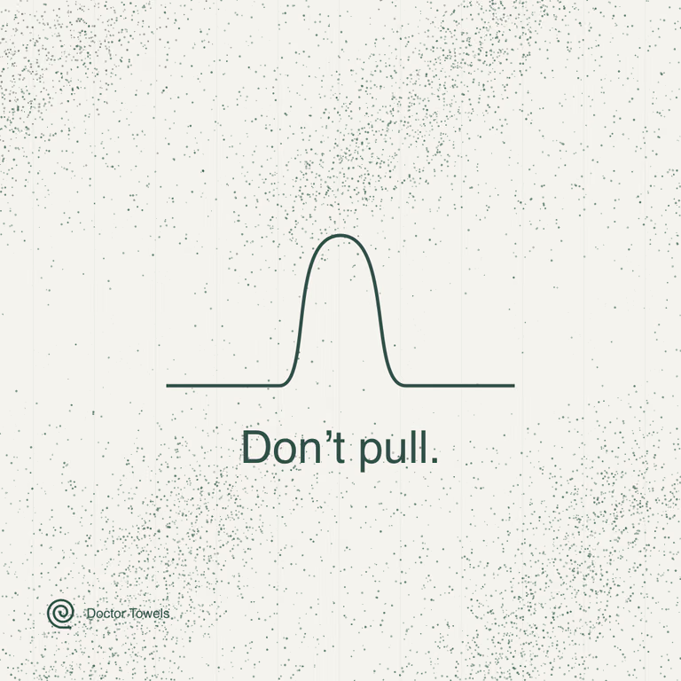 Raised towel loop: do not pull a snag.
