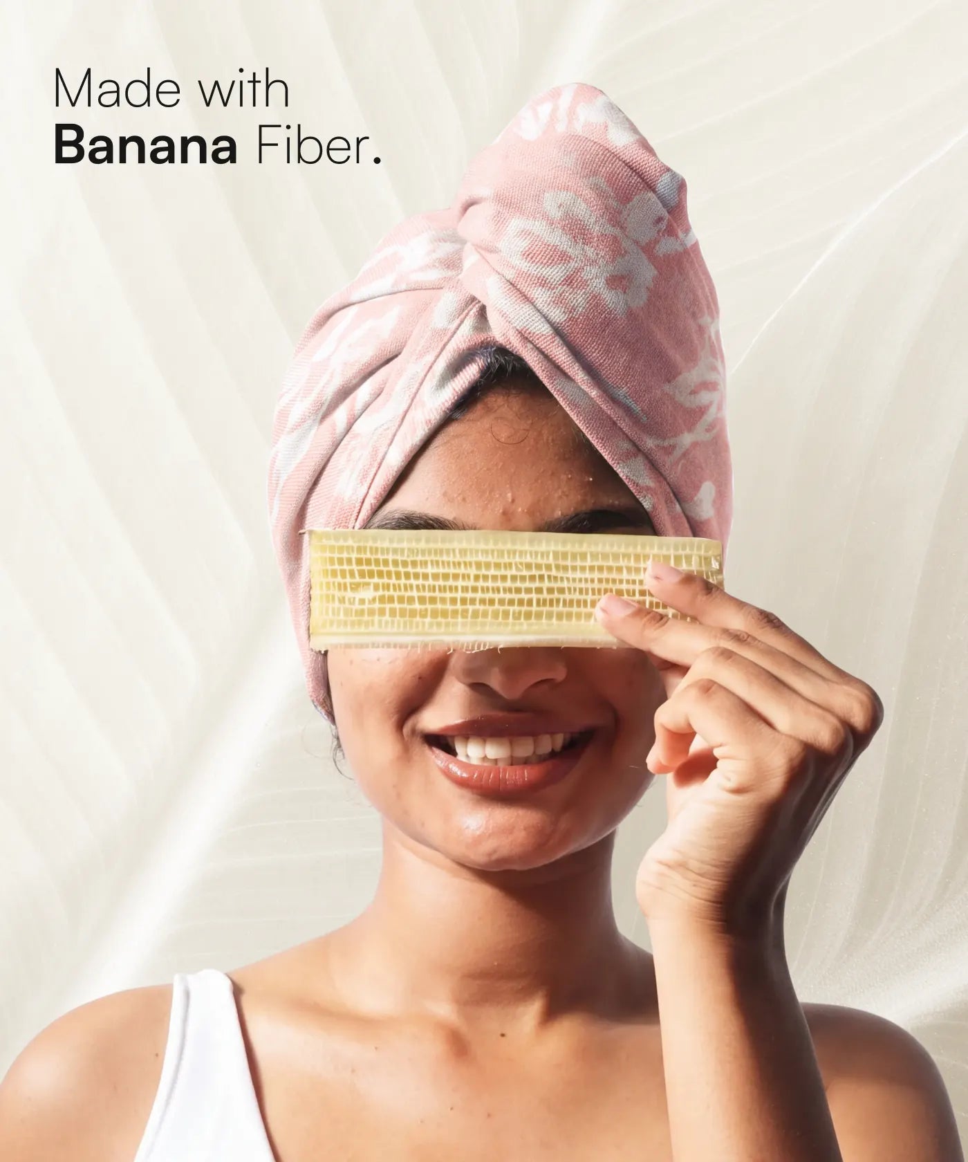 Banana Jacquard floral Hair Towel | 210 GSM | 25cm x 65cm x 5cm