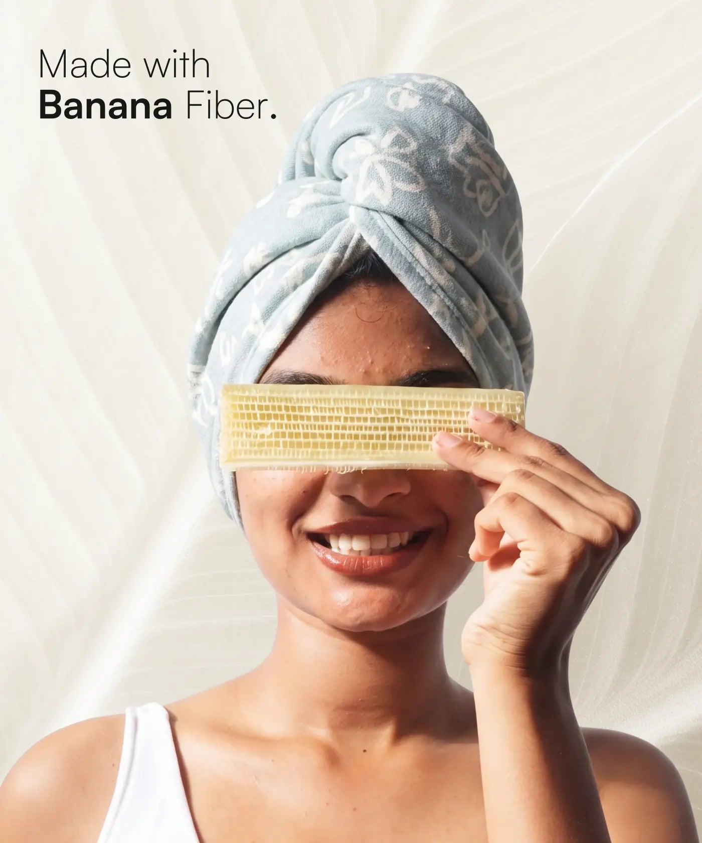 Banana Jacquard floral Hair Towel | 210 GSM | 25cm x 65cm x 5cm