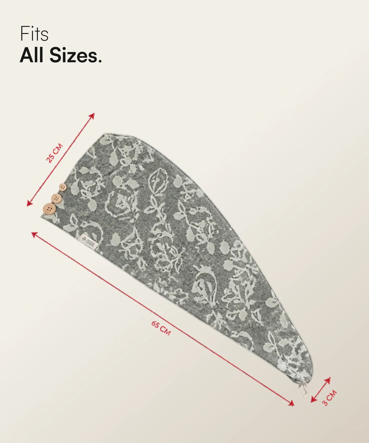 Banana Jacquard floral Hair Towel | 210 GSM | 25cm x 65cm x 5cm