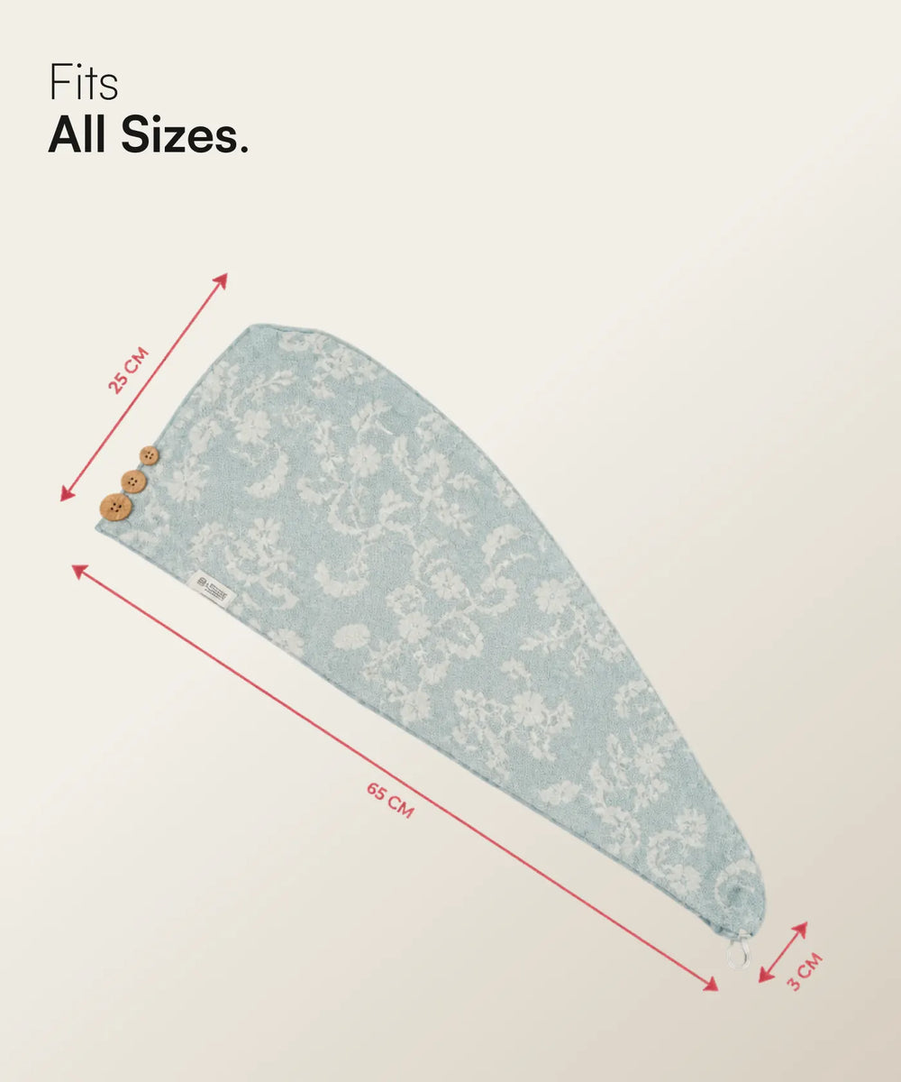 Banana Jacquard floral Hair Towel | 210 GSM | 25cm x 65cm x 5cm