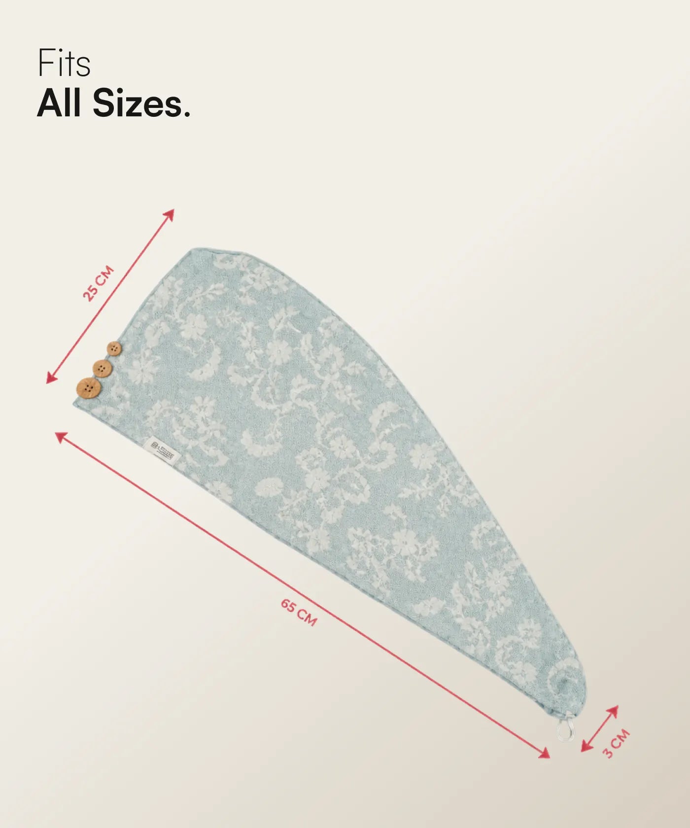 Banana Jacquard floral Hair Towel | 210 GSM | 25cm x 65cm x 5cm
