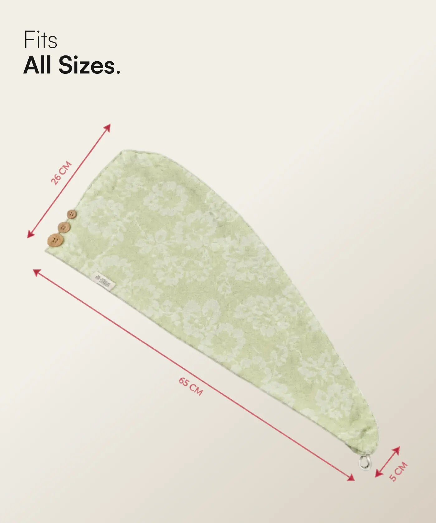 Banana Jacquard floral Hair Towel | 210 GSM | 25cm x 65cm x 5cm