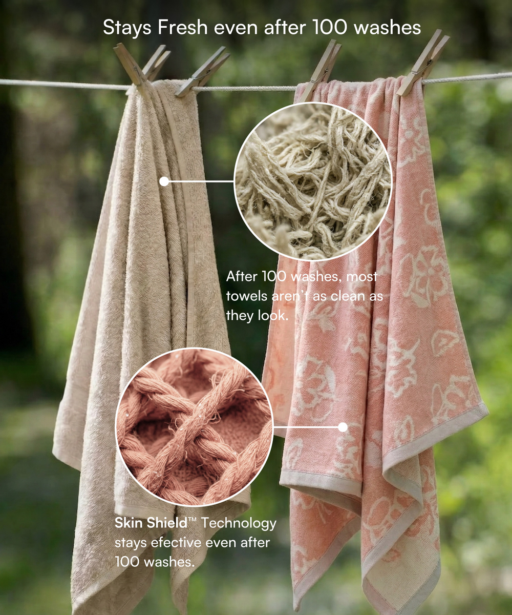 Banana Jacquard Floral Bath Towel | 210 GSM | 75 x 150 cm | Set of 12