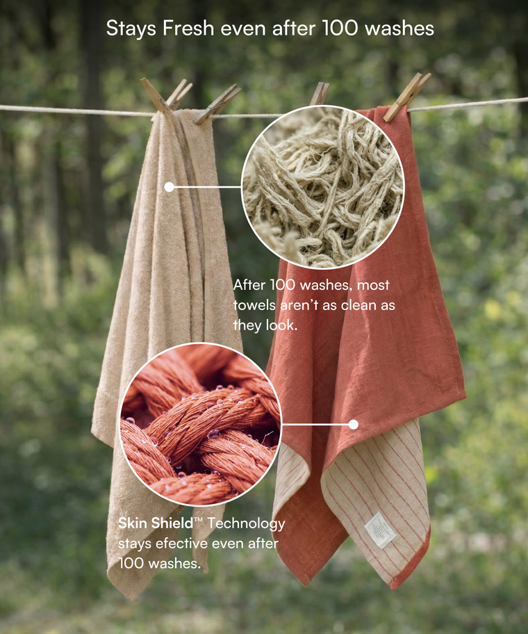 Aluvera Double Cloth Bath Towels | 330 GSM | 75 x 150 cm | Pack of 4
