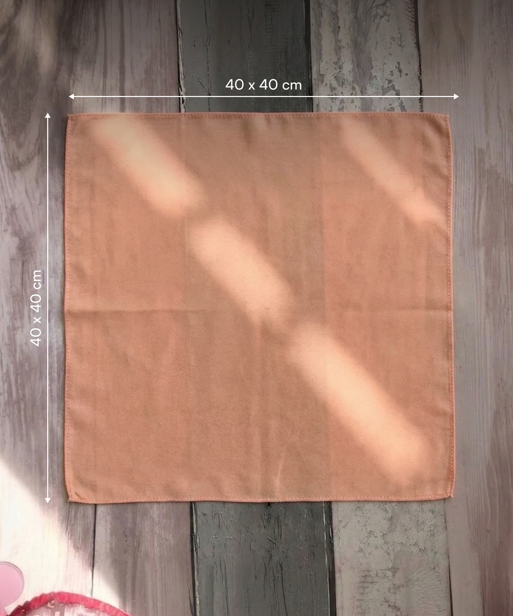 Aluvera Hand kerchief | Honey Peach and Aloe Green | 40 X 40 cm | Pack of 4