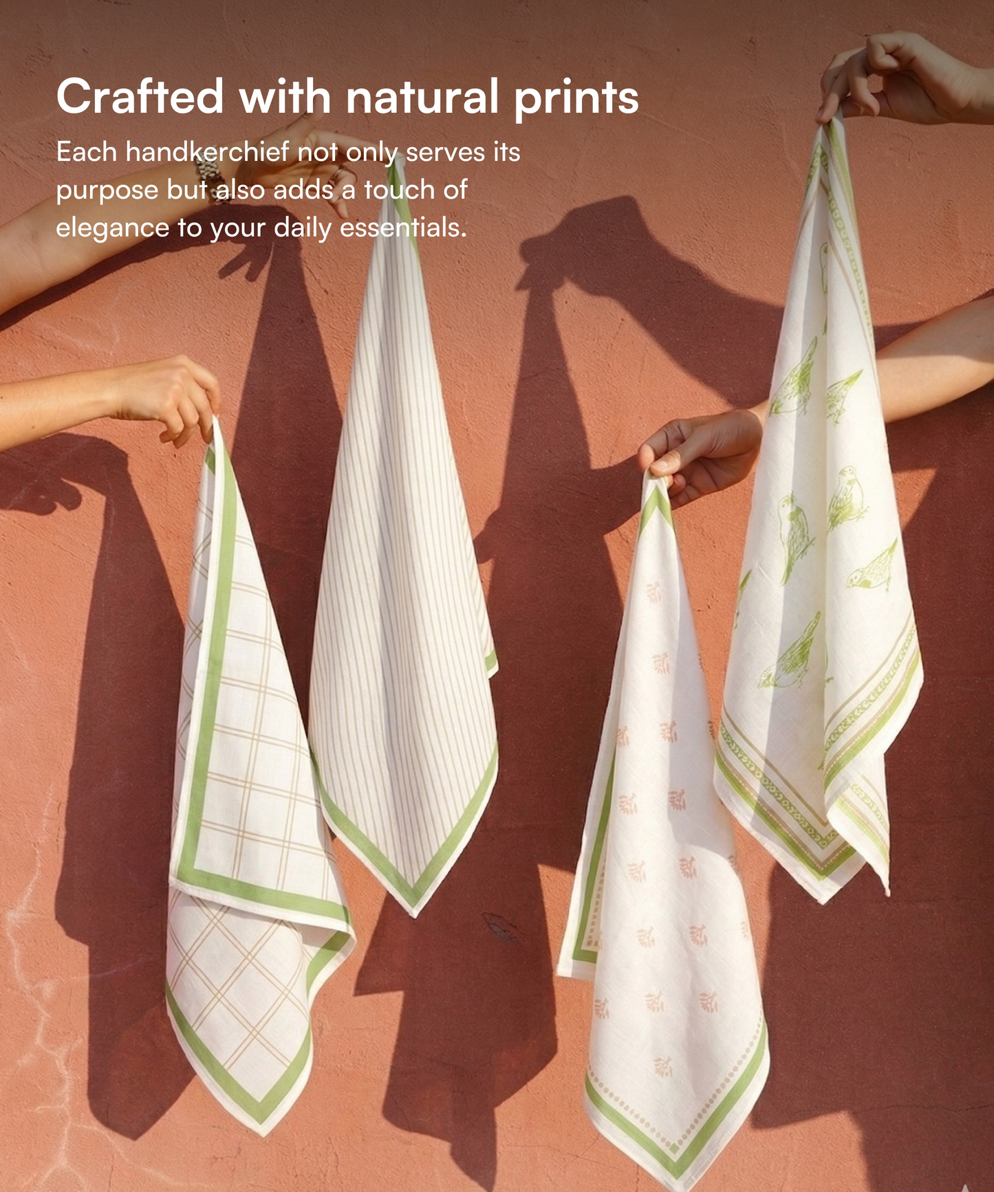 Aluvera Hand kerchief | Aloegreen | 40 X 40 cm | Pack of 4