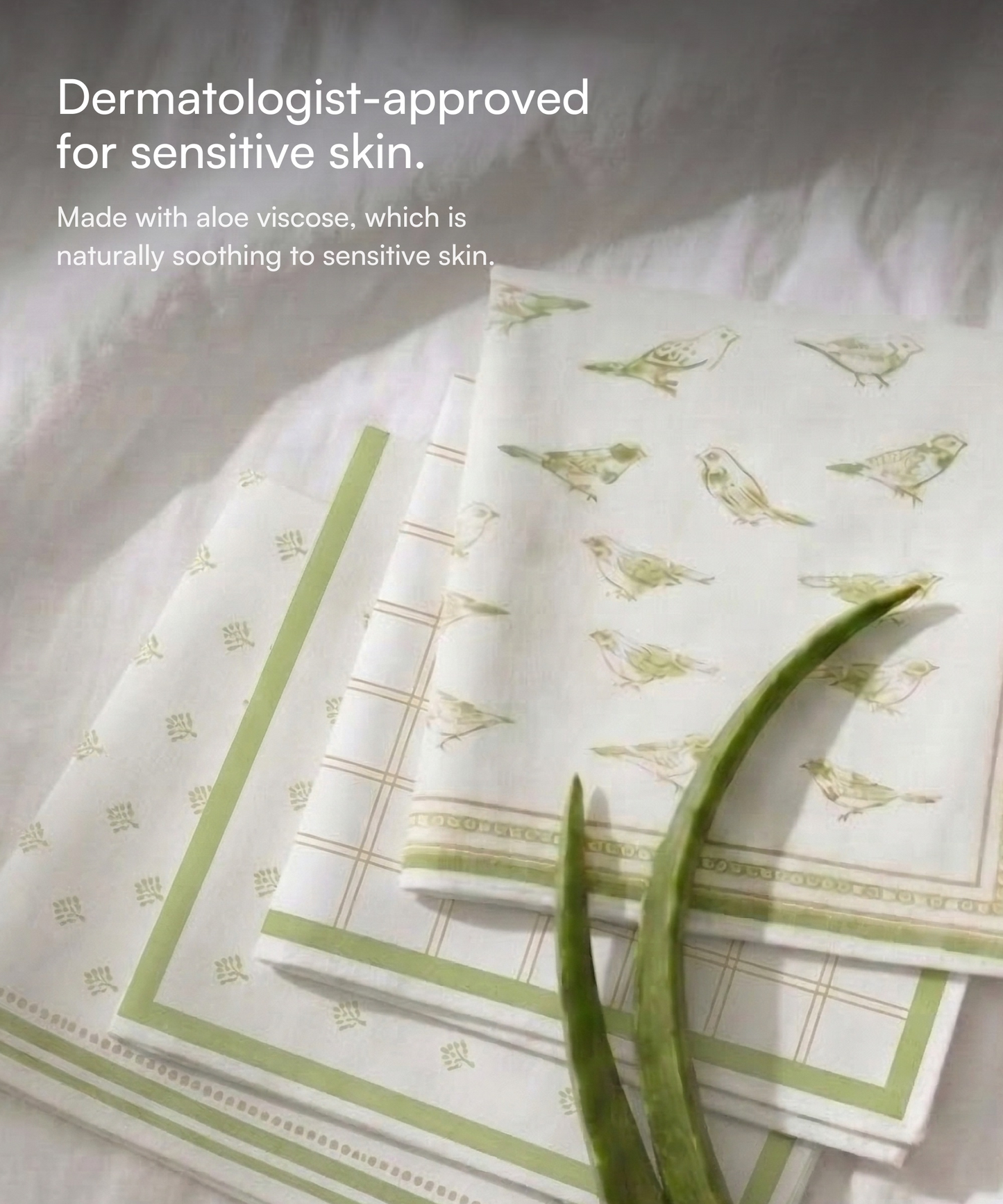 Aluvera Hand kerchief | Aloegreen | 40 X 40 cm | Pack of 4