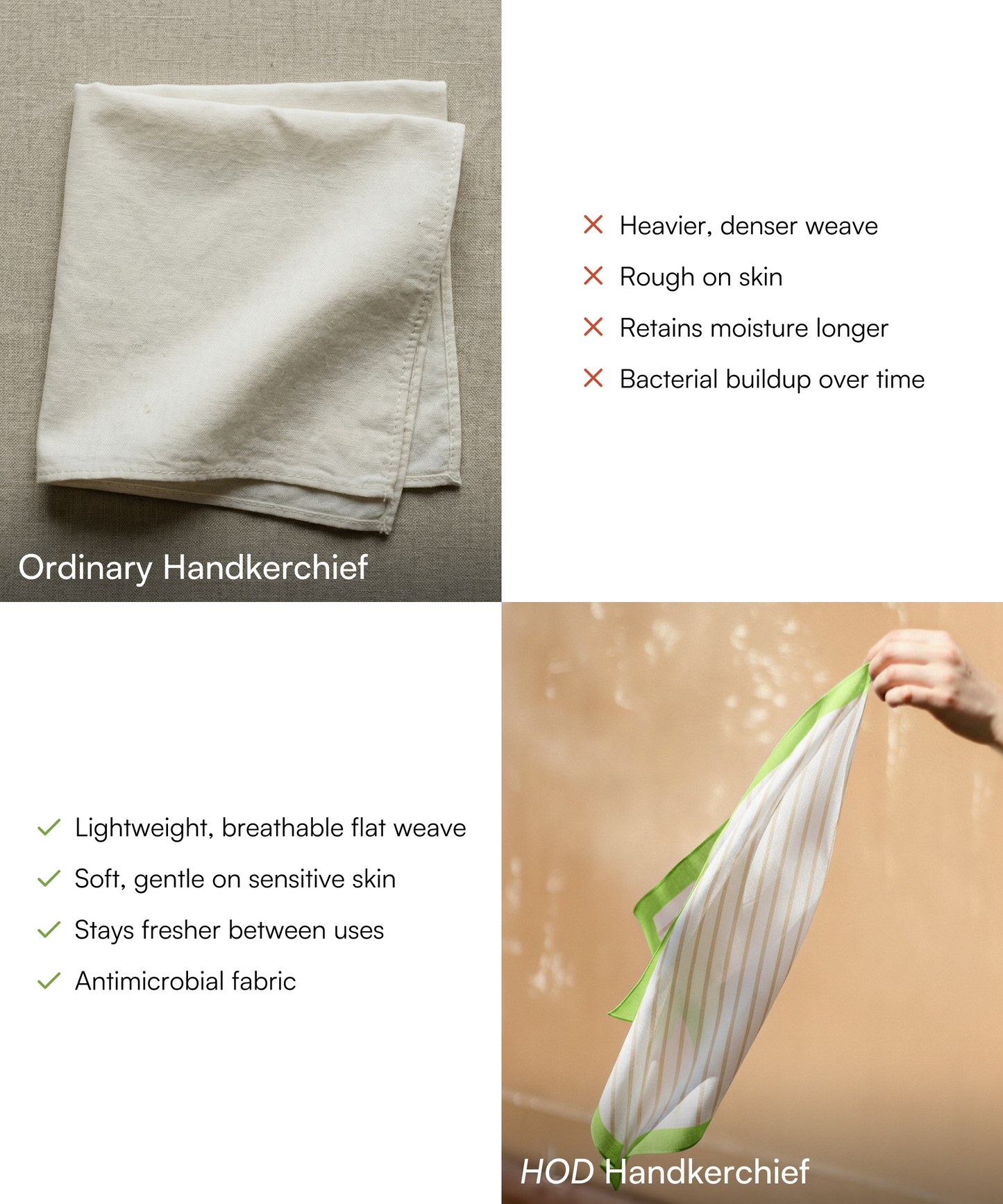 Aluvera Hand kerchief | Aloegreen | 40 X 40 cm | Pack of 4