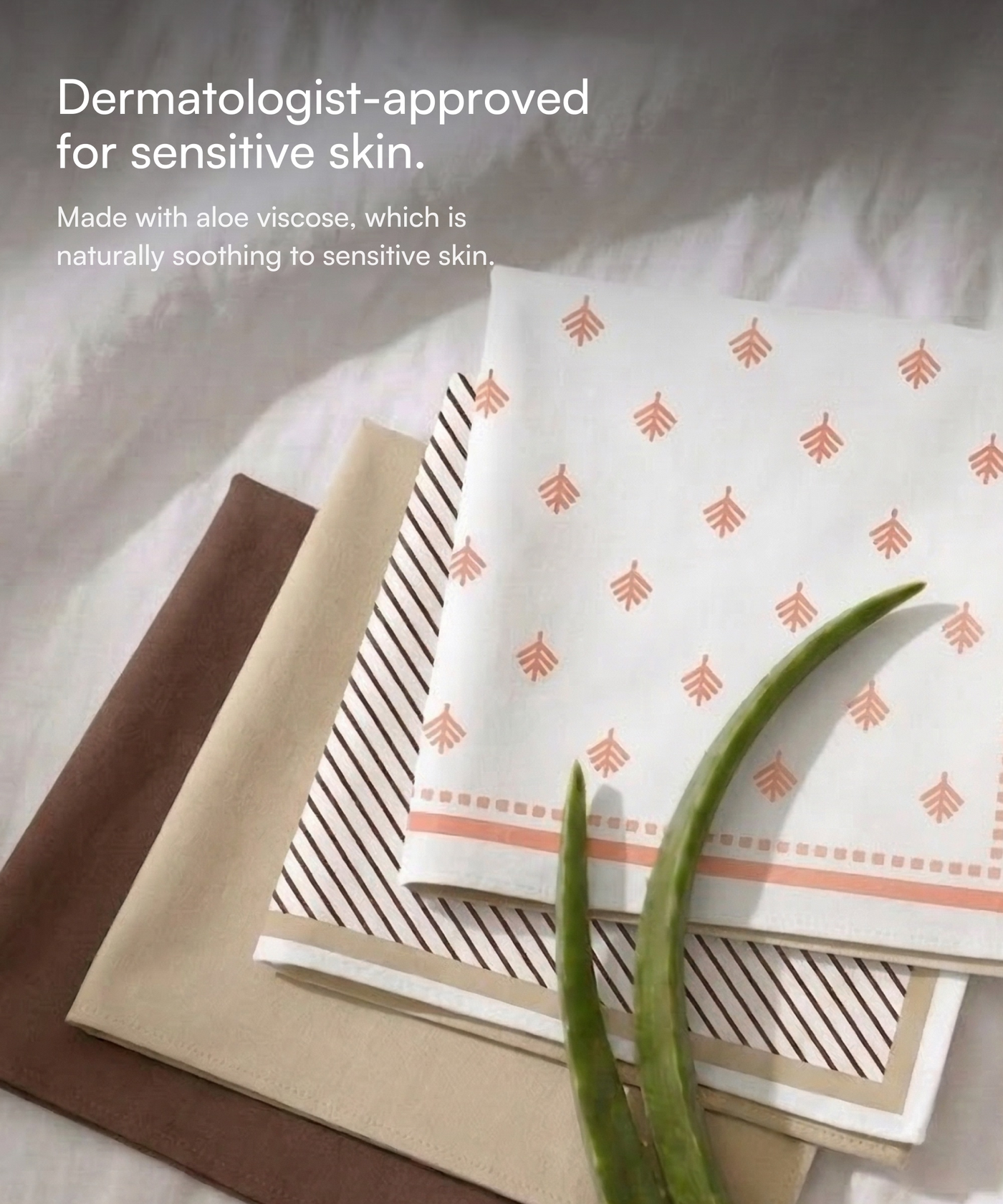Aluvera Hand kerchief | Chocolate Brown and Frozen Dew combo | 40 X 40 cm | Pack of 4