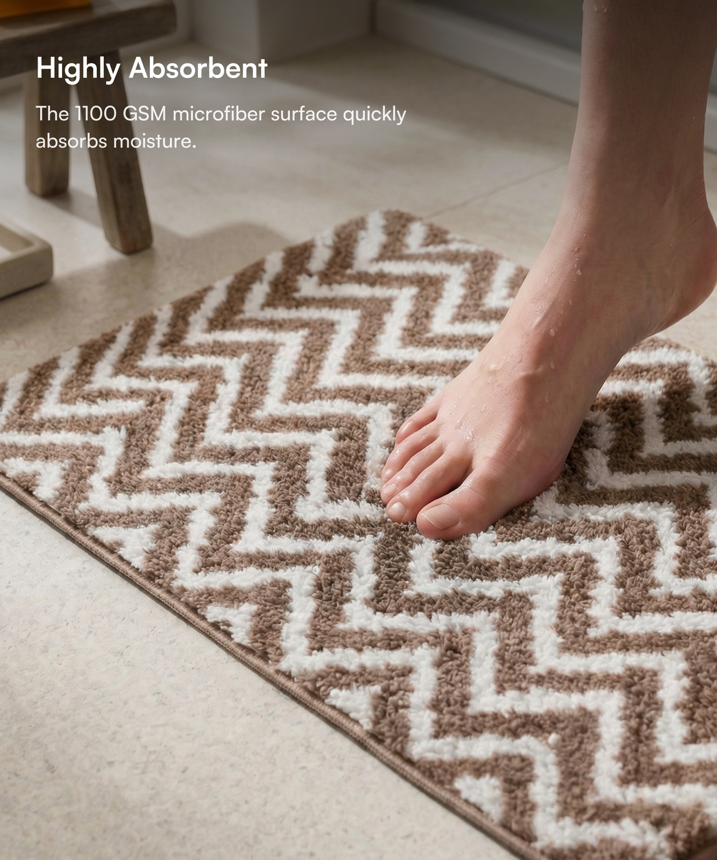 Arrow Printed Bath Mat | Simply Taupe Color | Pack of 2