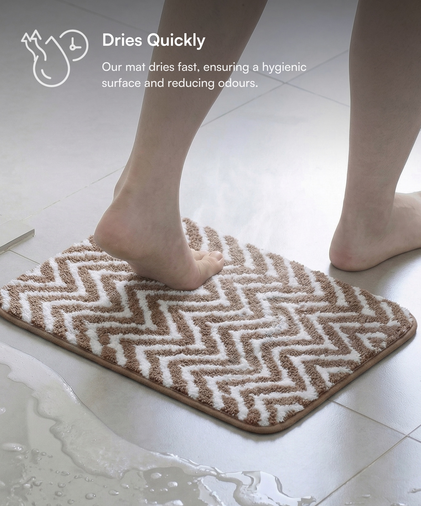Arrow Printed Bath Mat | Simply Taupe Color | Pack of 2