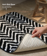 Arrow Printed Bath Mat | Black Color | Pack of 2