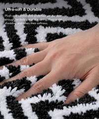 Arrow Printed Bath Mat | Black Color | Pack of 2