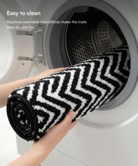 Arrow Printed Bath Mat | Black Color | Pack of 2