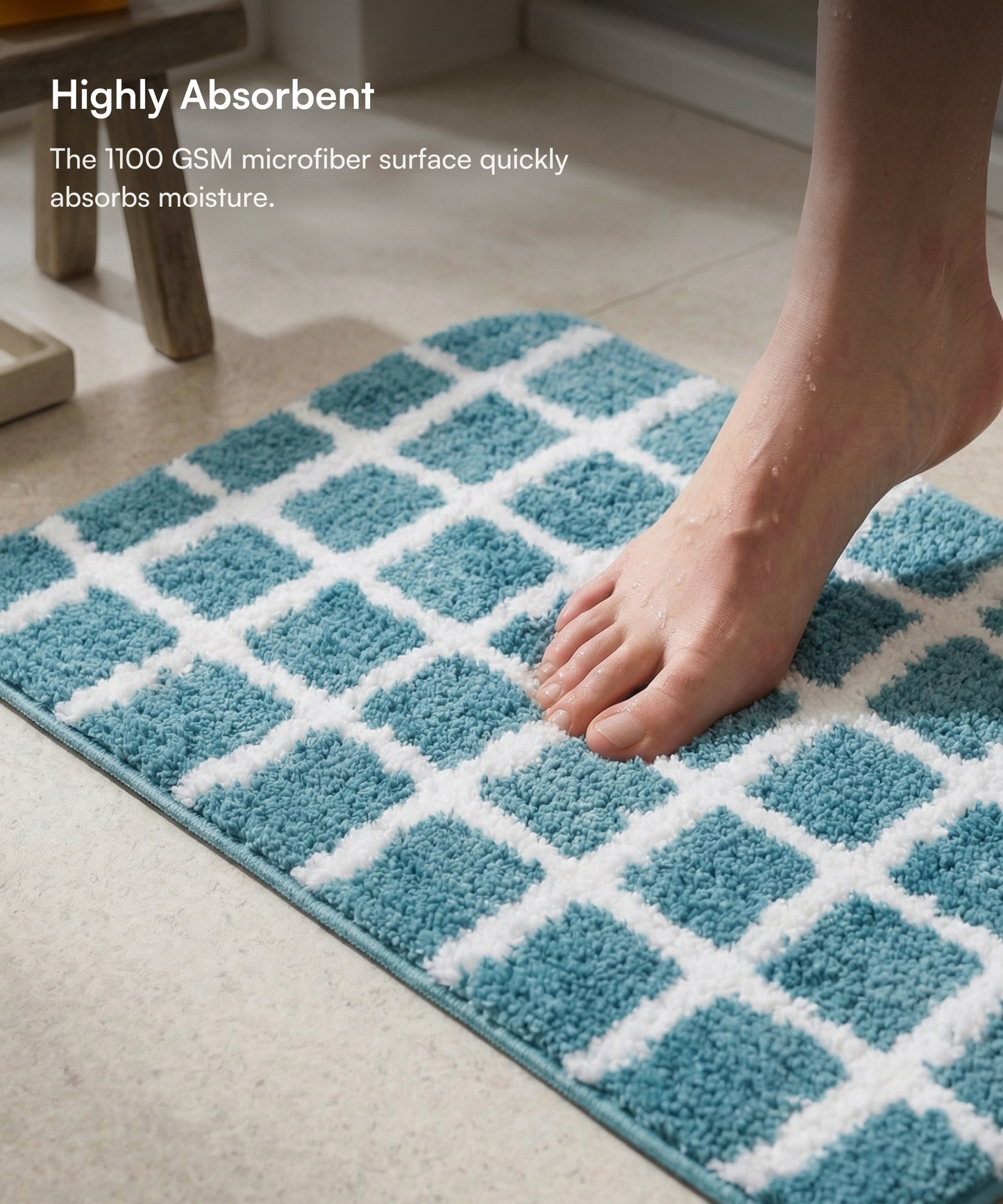 Checkered Bath Mat | Dragon Color | Pack of 2