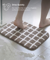 Checkered Bath Mat | Simply Taupe Color | Pack of 2